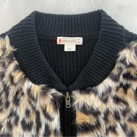 J-Crew Crewcuts Girls vest. Leopard faux fur print. 14 - Picture 3 of 9
